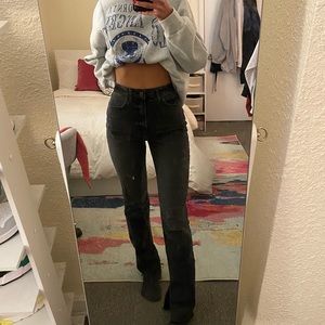 Zara Split Hem Straight Leg Jean